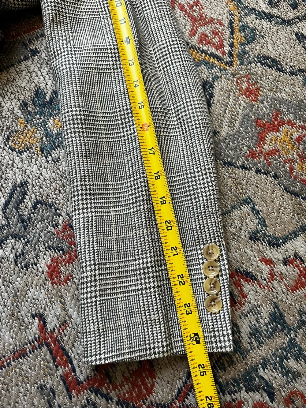 J. Crew Gray Glen Plaid Sport Coat Size 38R Silk Linen Blend